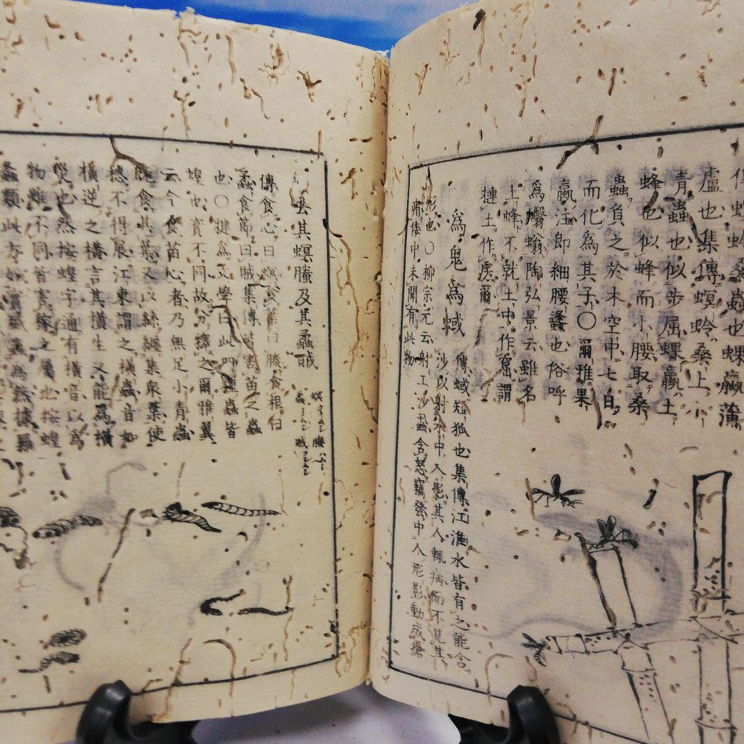 江戸時代中期宝暦年間１７５８年頃当時物凄まじい古書残骸虫喰い内容面白い当時物二点
