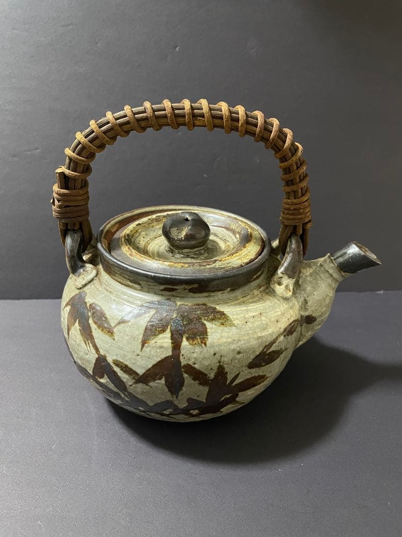 土瓶　絵唐津？　急須　 銘あり