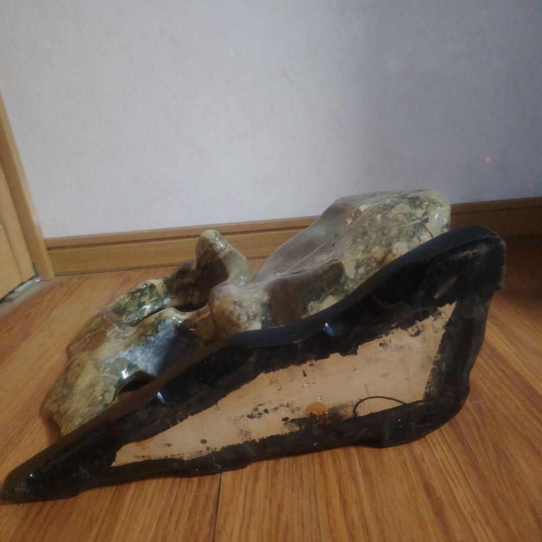 マーブル模様風　天然　鑑賞石置物　オブジェ　生け花　花瓶　インテリア小物　置物