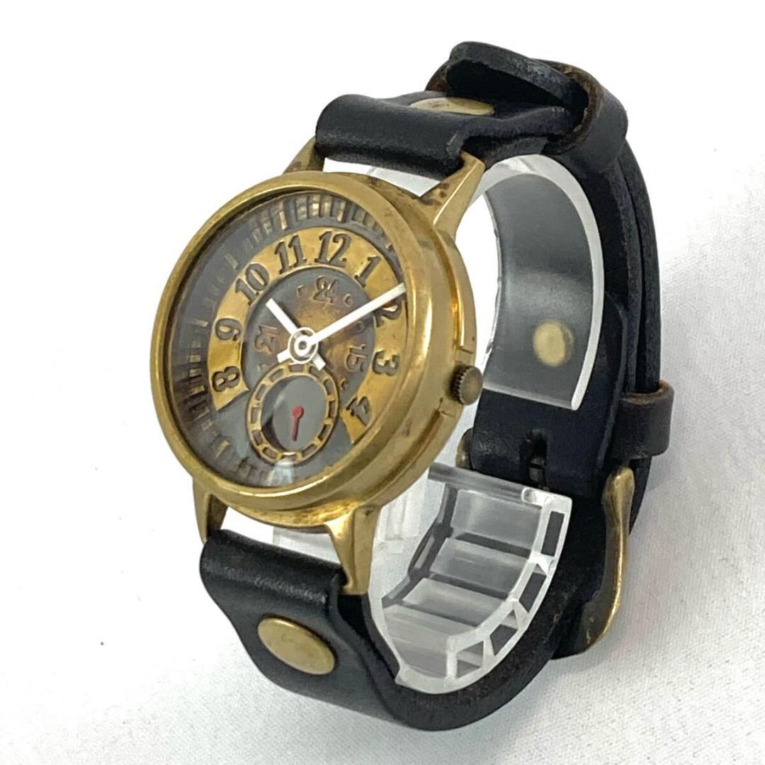 ハンドメイド アンティーク調 クオーツウォッチ スモールセコンド 腕時計