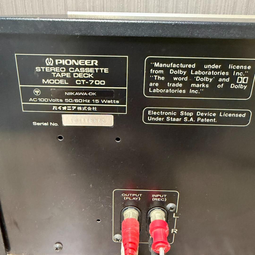 781109/PIONEER CT-700 カセットテープデッキ 通電