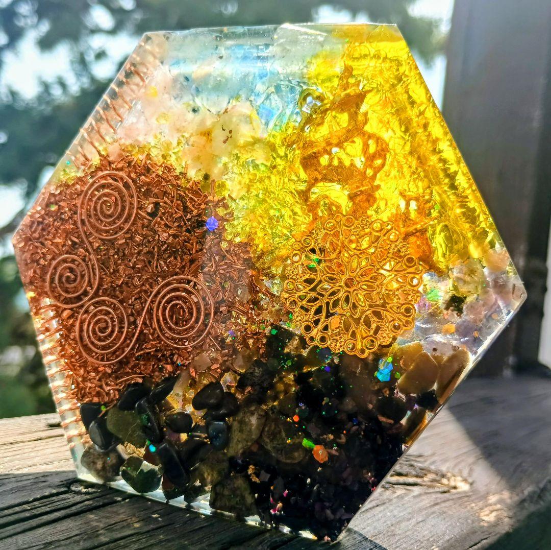 六角形✧龍神様&鳳凰✧台座✧オルゴナイト❤睦月さま❤専用です