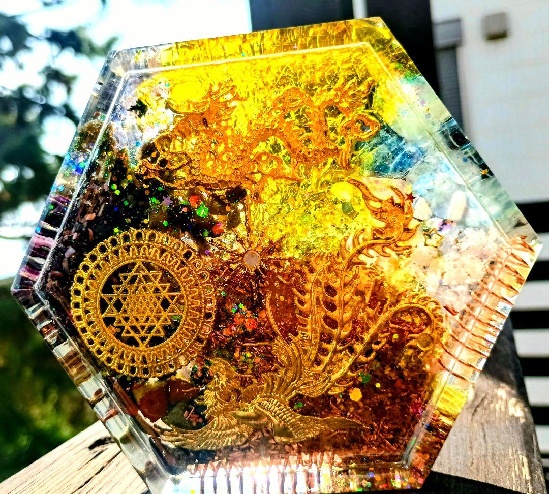 六角形✧龍神様&鳳凰✧台座✧オルゴナイト❤睦月さま❤専用です