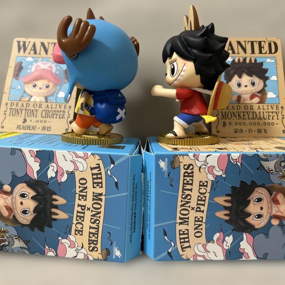 ONEPIECE×LABUBUコラボフィギュアPOPMARTルフィとチョッパー
