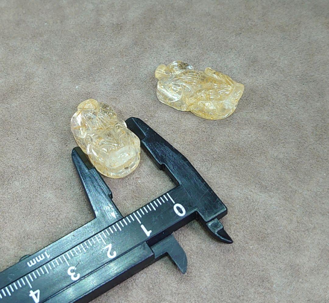 貔貅(ヒキュウ)置物 ルチルクォーツ