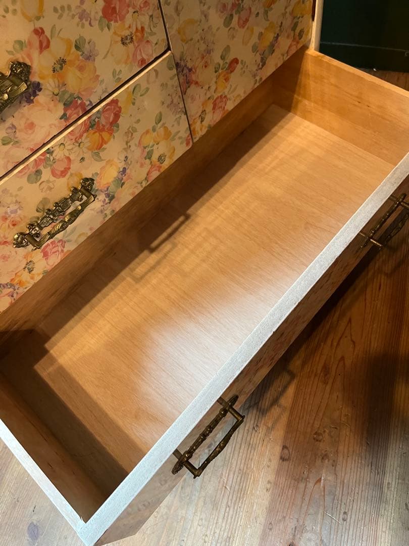 花柄 ドレッサー 鏡台 レトロポップ 昭和レトロ 当時物 インテリア チェスト