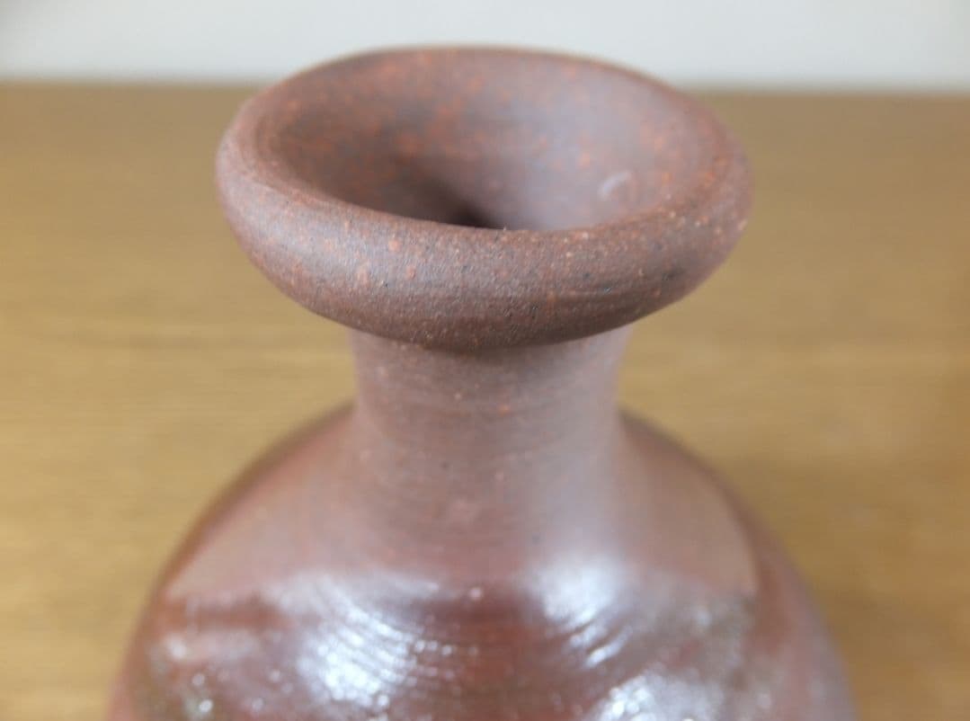 真作保証 藤原雄 自作 備前徳利 酒器 人間国宝 重要無形文化財 備前 ③