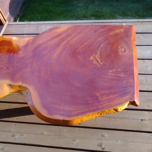 天然木1枚テーブル(自作)　材質たぶんけやき