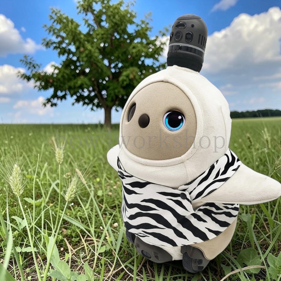 ラボット服／ハンドメイドグレンチェック＆ゼブラ柄プリント リバーシブルサロペット