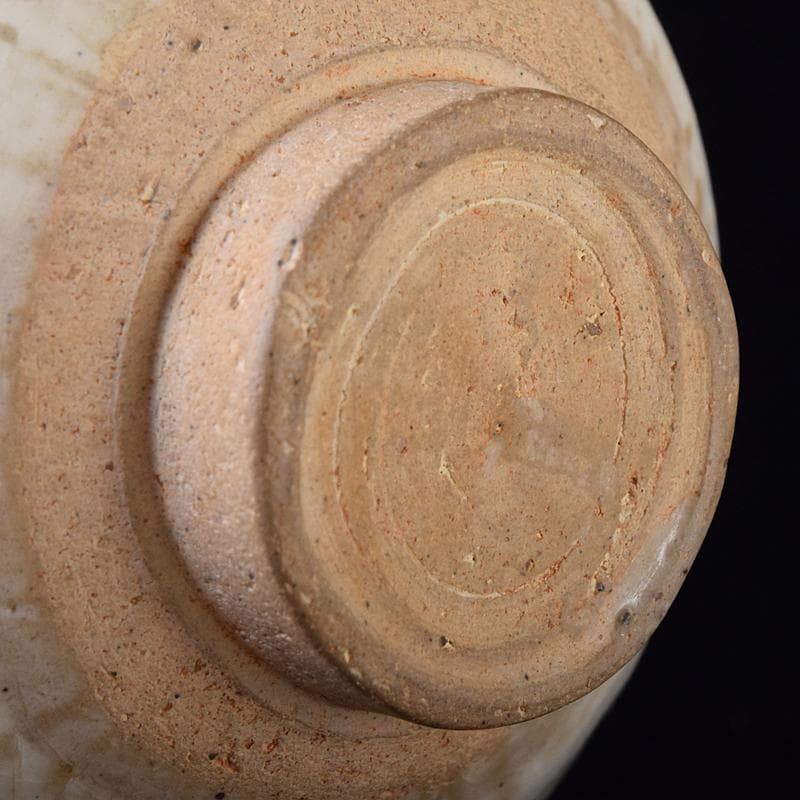 中国　磁州窯白釉　褐彩　双耳小壷　C　R8242