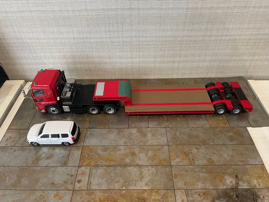 希少 ケンクラフト製1/50 プロフィア 16輪トレーラーセット＋除雪グレーダー