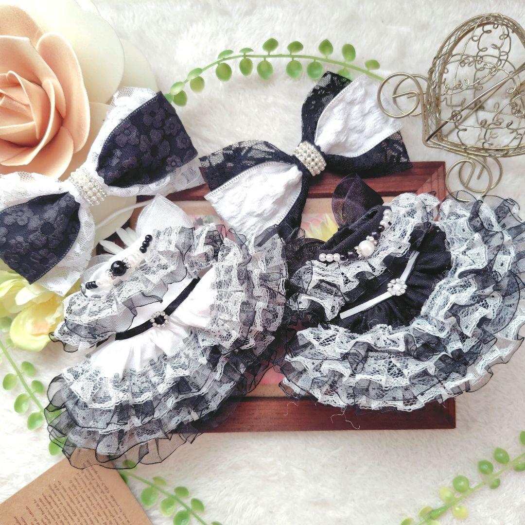 【特別セット】エプロン付き　お揃いコーデ　ドレス　１６cm　ぬい服