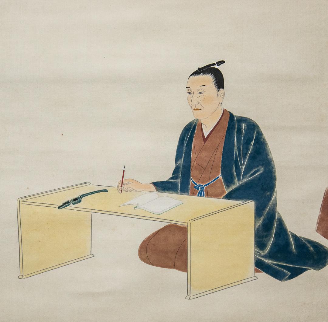 掛軸-1150　我妻碧宇　松陰先生像　共箱　二重箱　吉田松陰