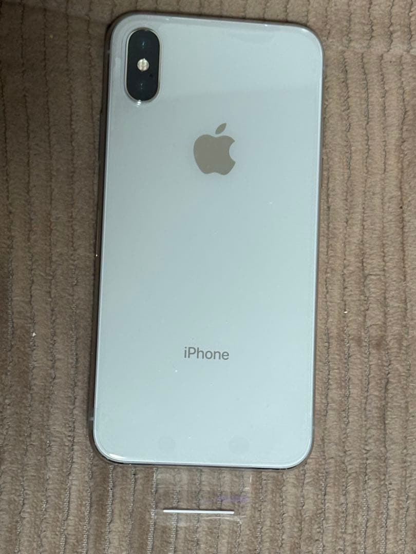 【外観美品/フィルム付】iPhone X シルバー ジャンク 箱付 リンゴループ