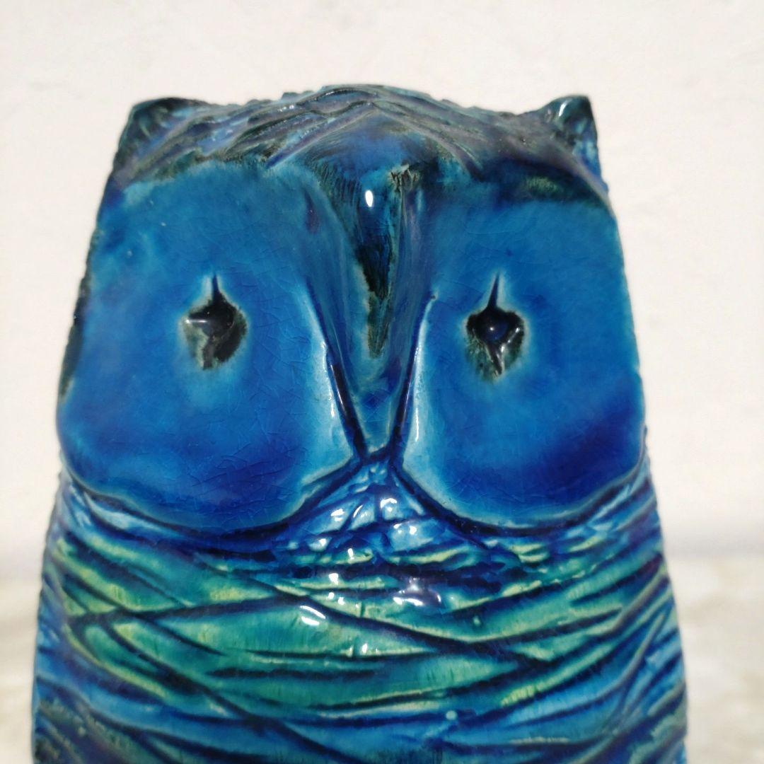 未使用品 BITOSSI社製 イタリア リミニブルー 梟 FLAVIA 置物3