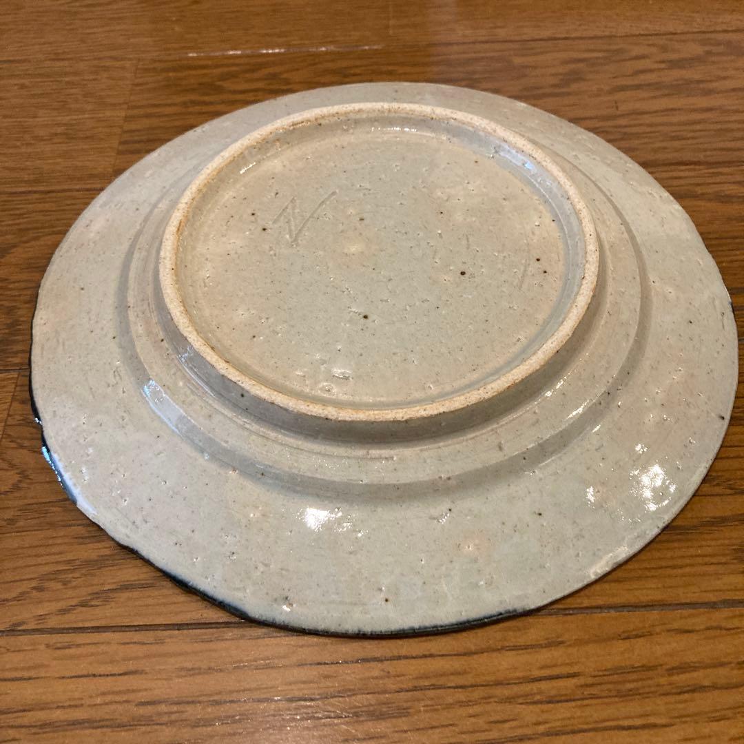 笠間焼 八十島窯 花柄陶器皿とマグカップ 各2個直径約20.5cm