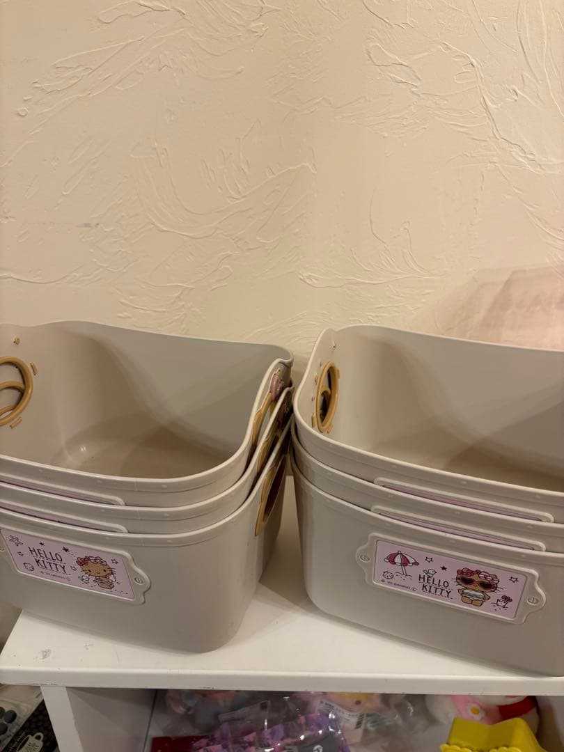 サンリオ 日焼けキティ　ハローキティ　 ミニやわらかバケツセット　収納ケース