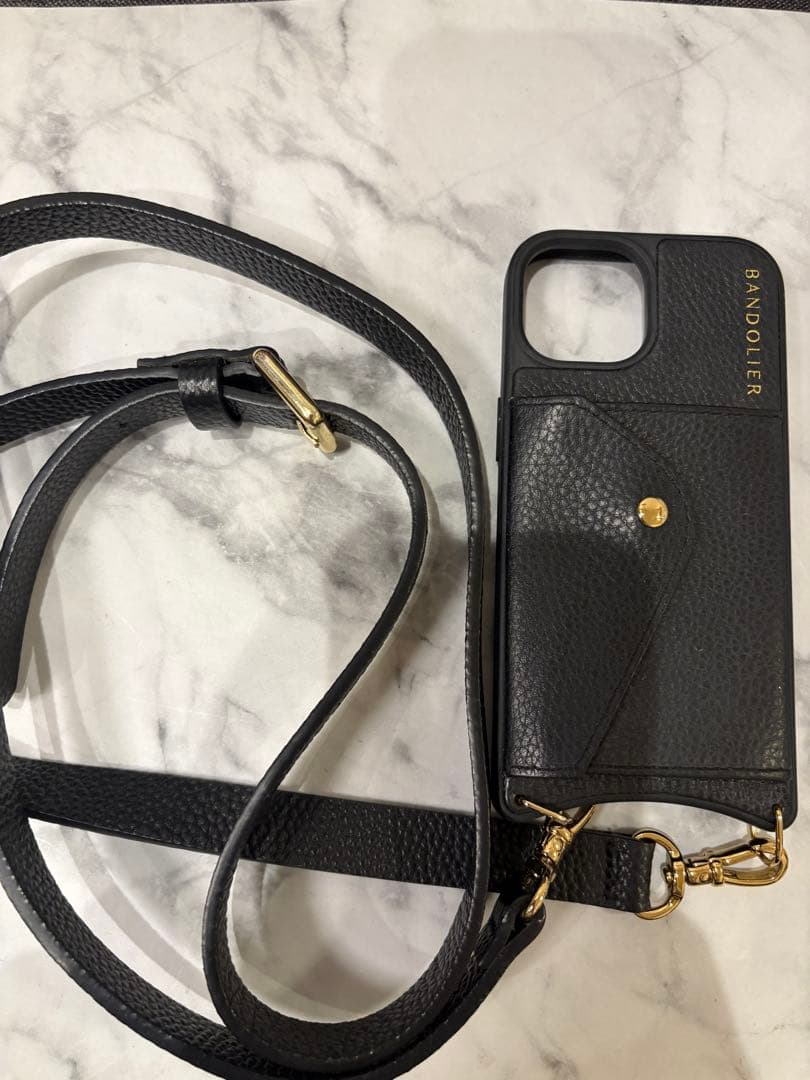値下げ！BANDOLIER ブラック レザー iPhone15ケース