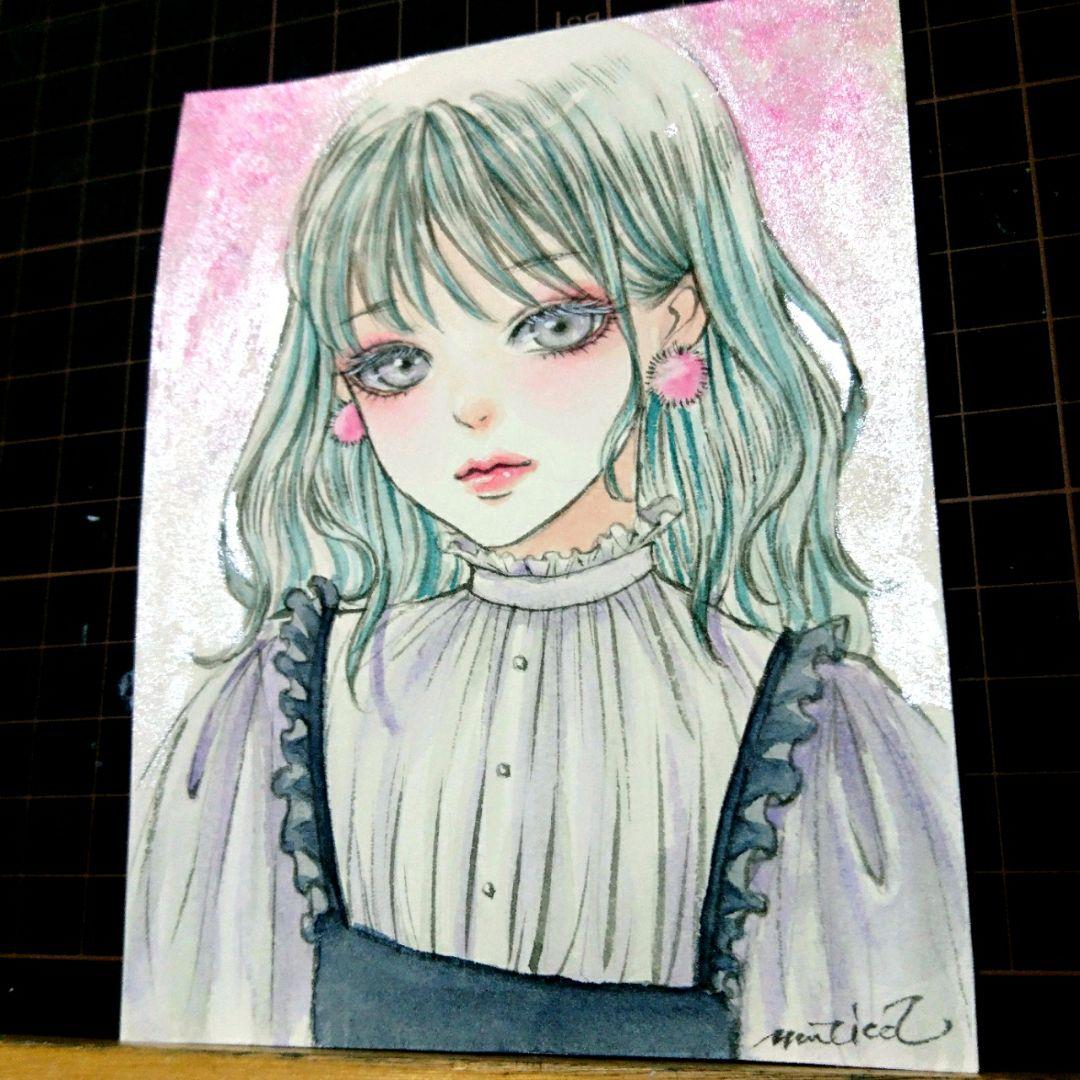 ポストカードプリント   手描きイラスト 《 2020322 》 絵画 女の子