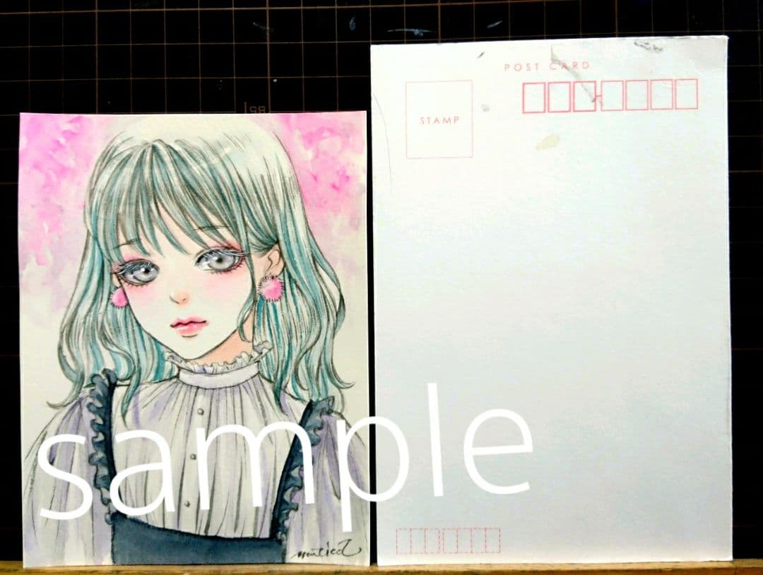 ポストカードプリント   手描きイラスト 《 2020322 》 絵画 女の子