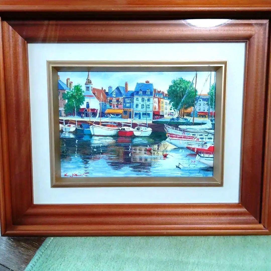 港の風景 油彩画 ・山田一夫画家・