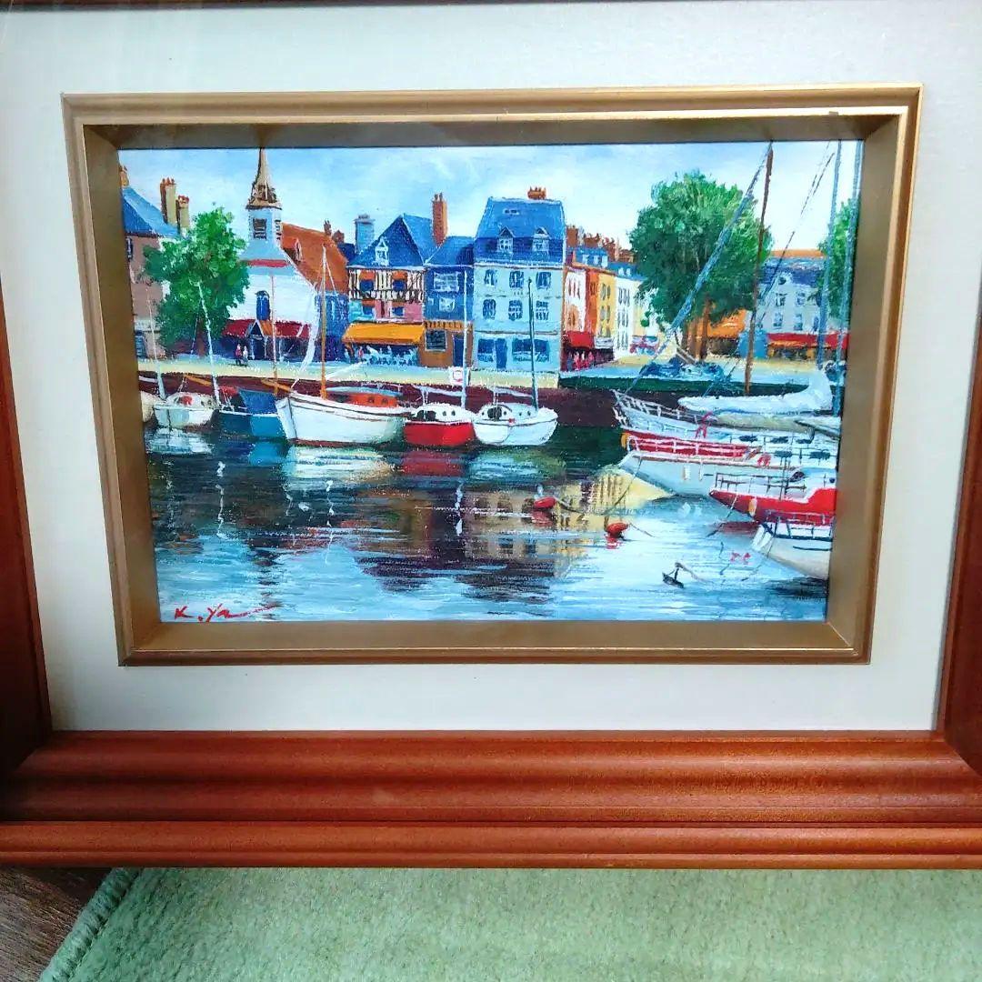 港の風景 油彩画 ・山田一夫画家・