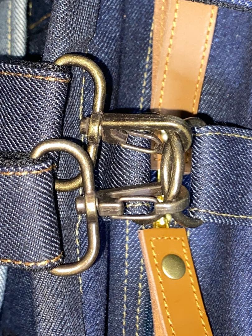 一点物☆パッチワーク☆岡山デニム☆リュック対応☆4wayバッグ☆ポーチ付き