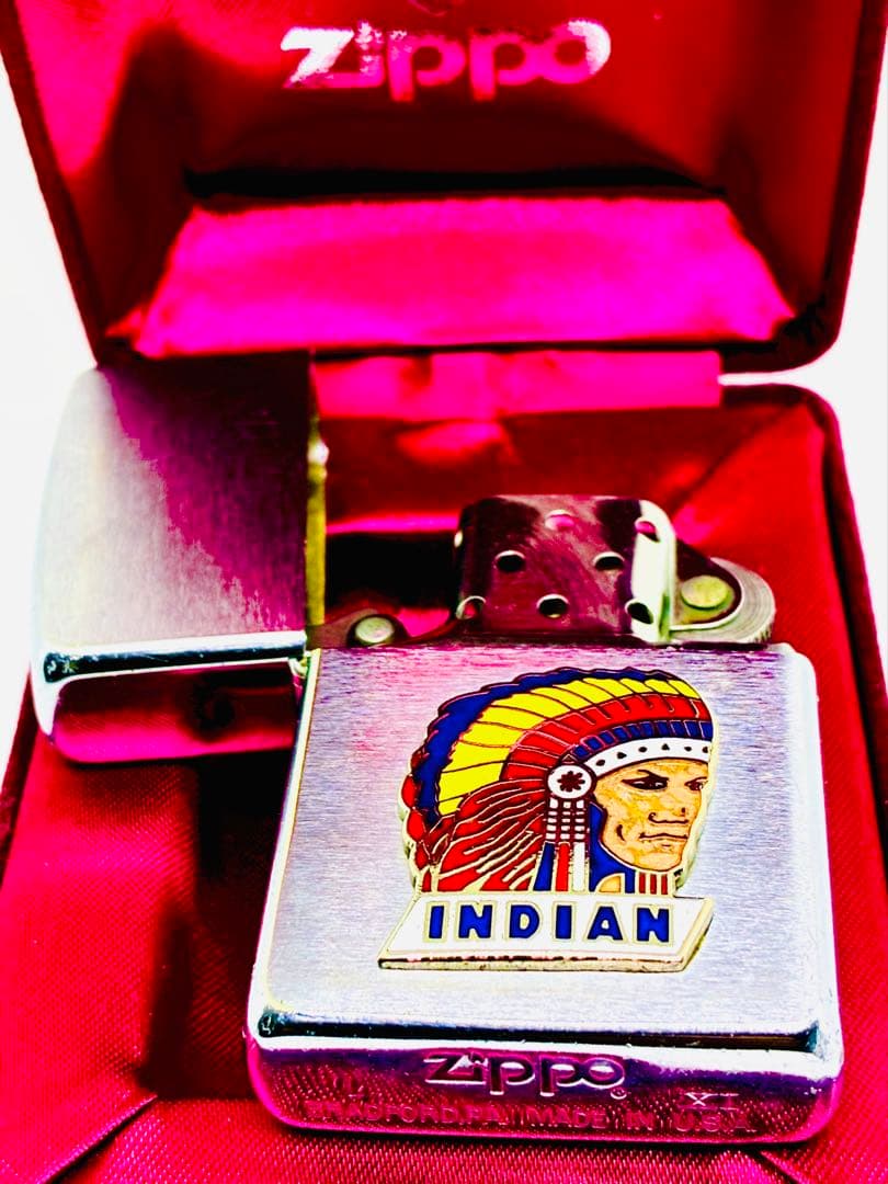 米国購入　インディアン　ビンテージ90s\"エナメル七宝zippo®︎ 検ゴローズ