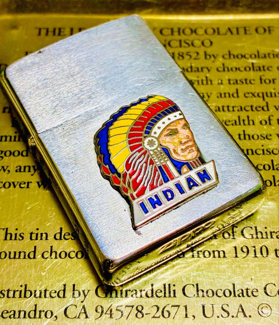 米国購入　インディアン　ビンテージ90s\"エナメル七宝zippo®︎ 検ゴローズ