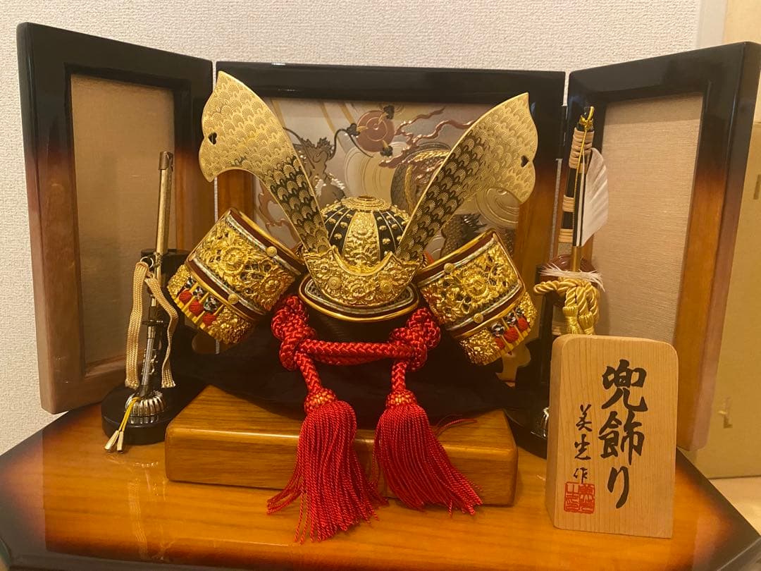兜　五月人形　こどもの日　オルゴール付き　コンパクト収納　初節句