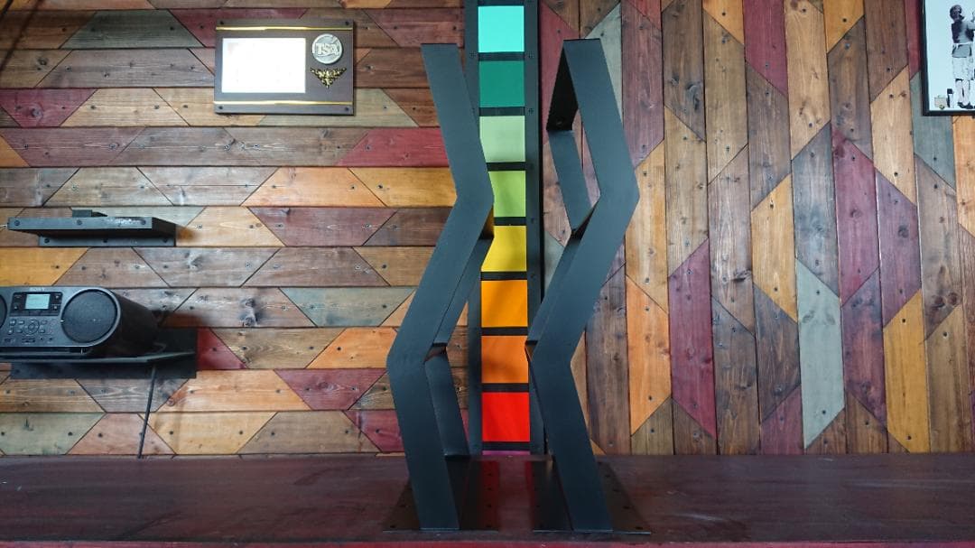 マットブラックでアイアンなスケルトン鉄脚♪ 50×400×650mm 目型 2脚