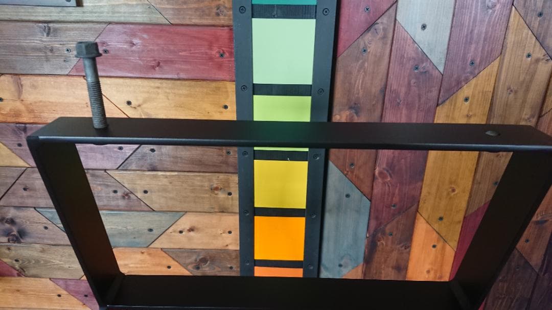 マットブラックでアイアンなスケルトン鉄脚♪ 50×400×650mm 目型 2脚