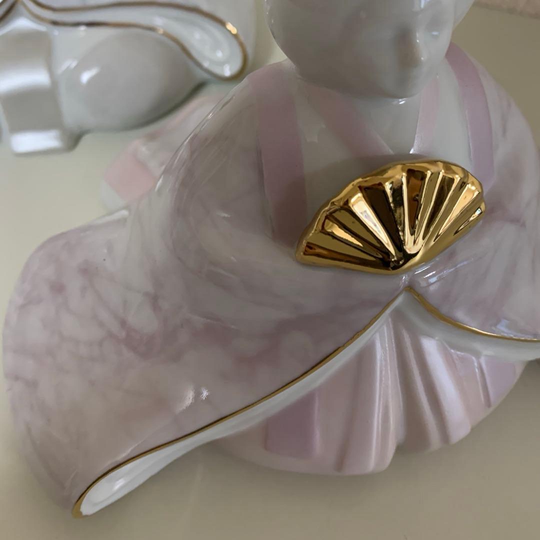 出品26日まで 最終価格 大理石柄 陶器の雛人形