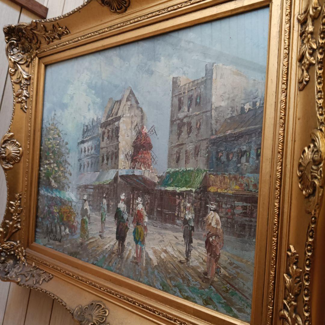 【肉筆油彩】ヨーロッパ街並み絵画 40×50cm Miclord