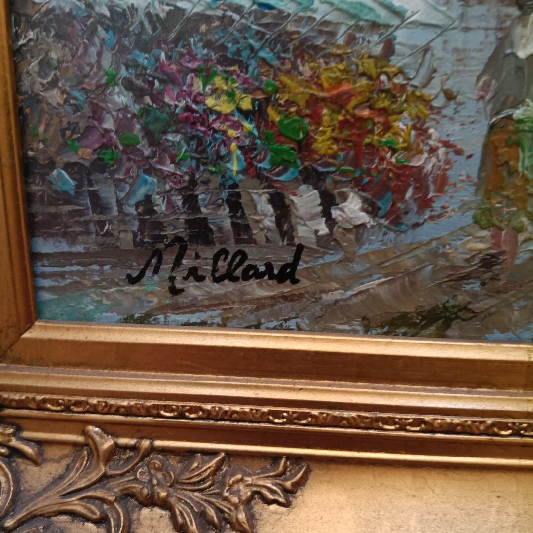 【肉筆油彩】ヨーロッパ街並み絵画 40×50cm Miclord