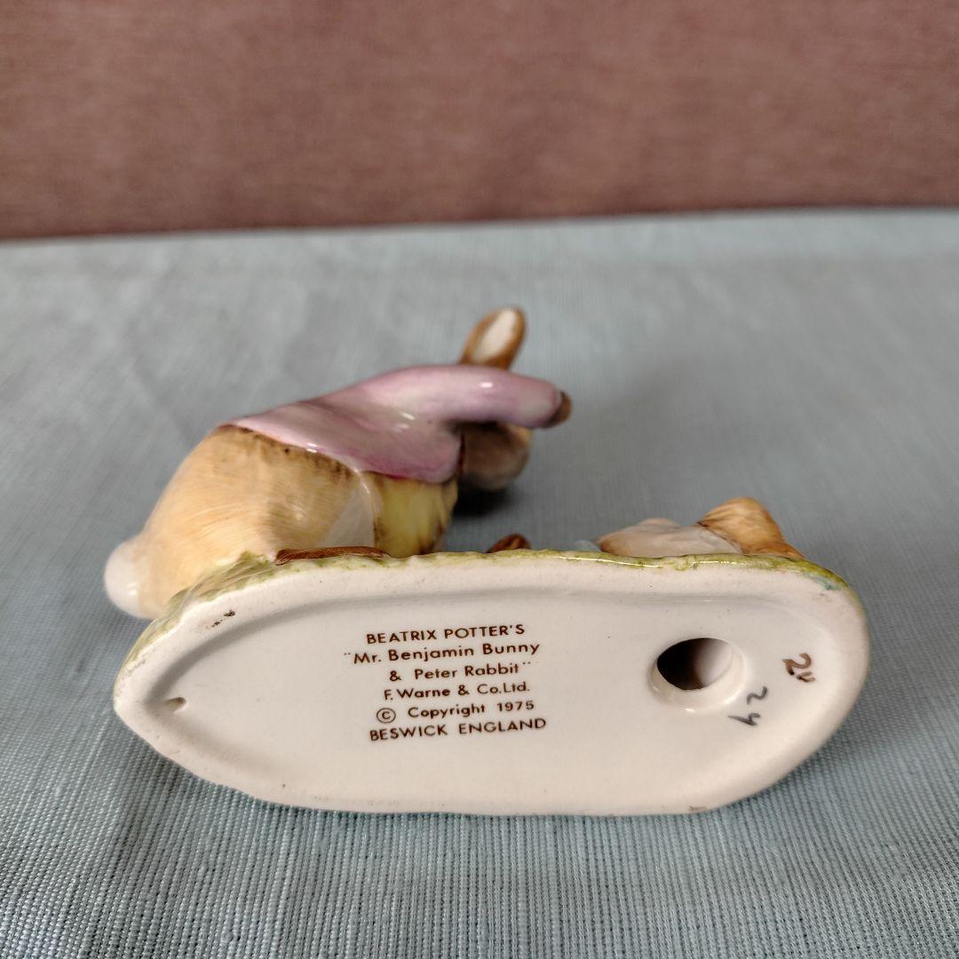 イギリス陶器老舗製 セラミックフィギュリン/ ピーターラビット2個組み合わせ品