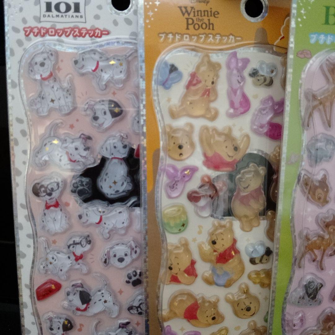 正規品　プチドロップステッカー　ディズニー　新作　スティッチ　プーさん　バンビ