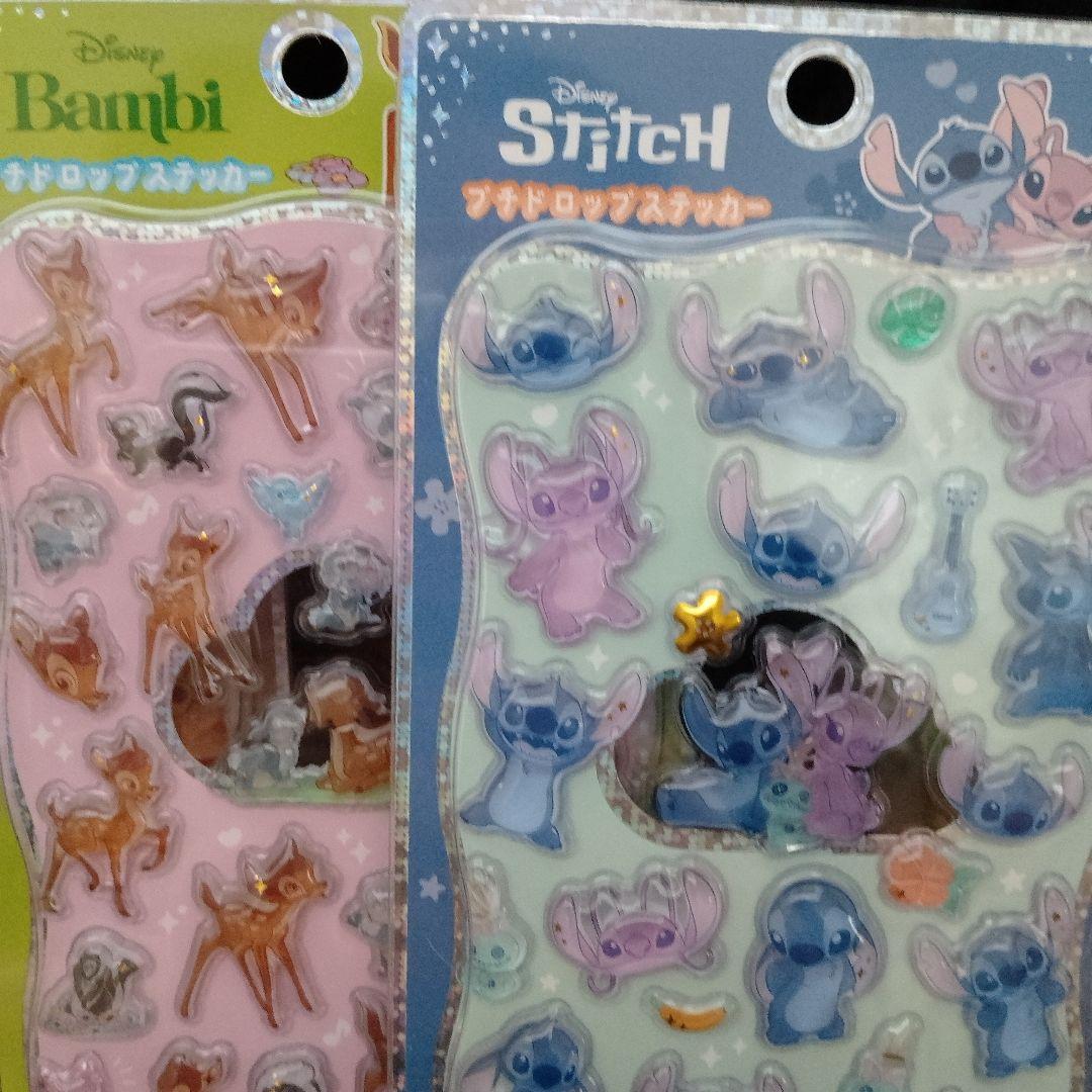 正規品　プチドロップステッカー　ディズニー　新作　スティッチ　プーさん　バンビ