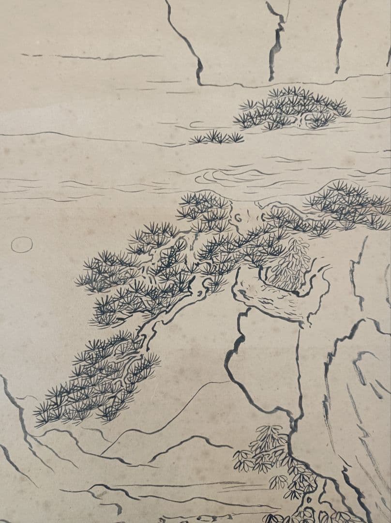 レア 肉筆 軸 おもてなし 絵 山水 水墨 日本 美術 骨董 インテリア