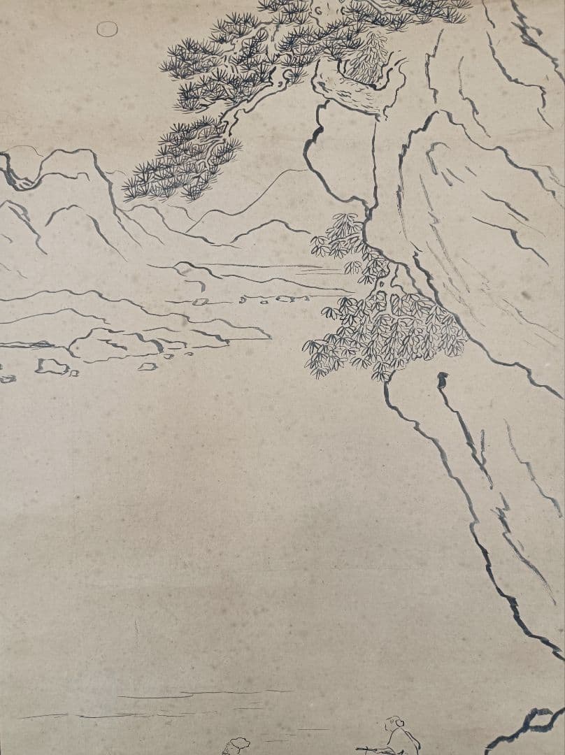 レア 肉筆 軸 おもてなし 絵 山水 水墨 日本 美術 骨董 インテリア