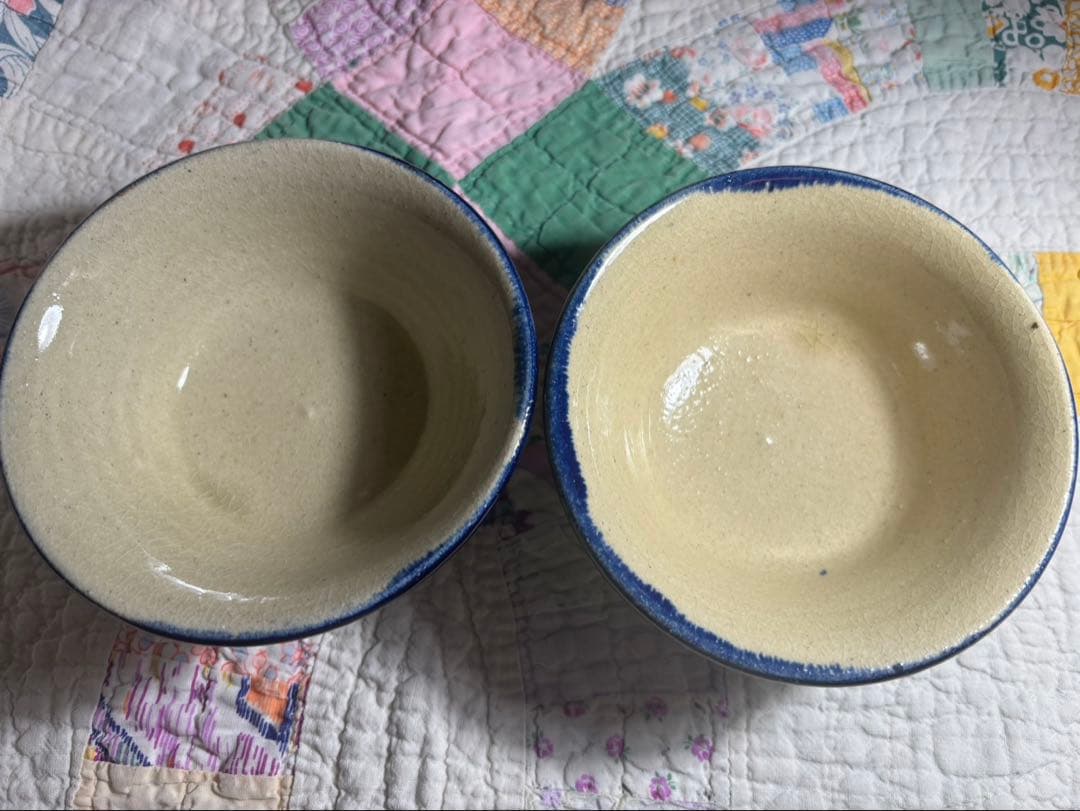 新品未使用 沖縄 やちむん 北窯 茶碗 宮城正享 ２個セット .