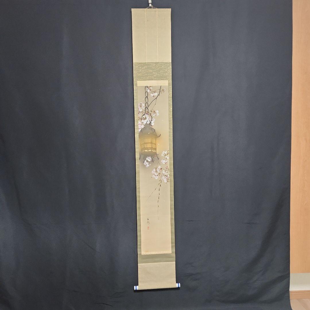 掛軸　今井景樹「夜桜図」