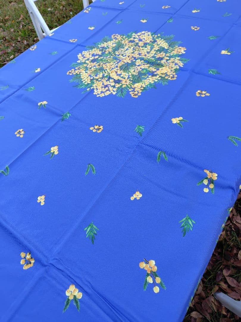 L20 南仏プロバンスプリント テーブルクロス ミモザブルー