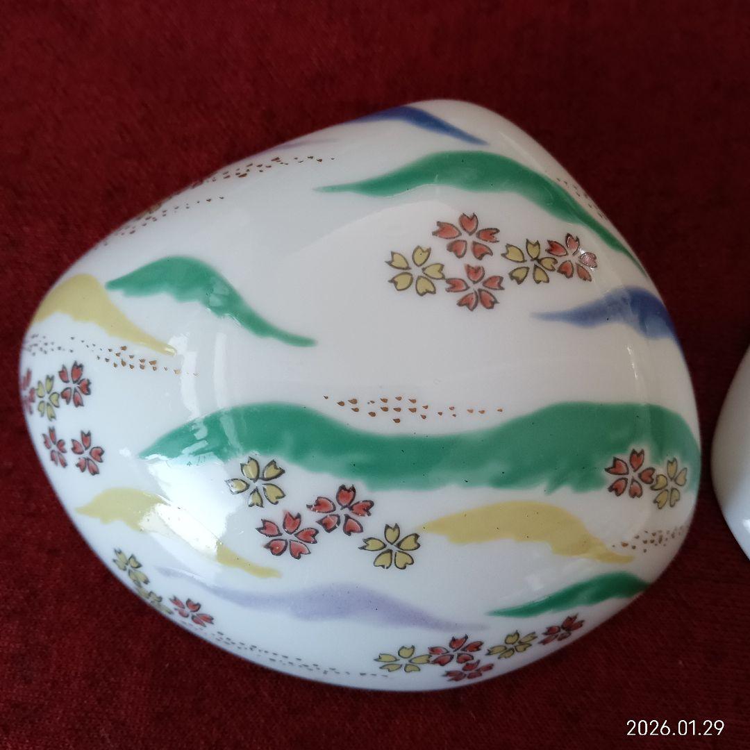 波模様の陶器製貝殻型 薬味珍味入れ 金彩 15個セット