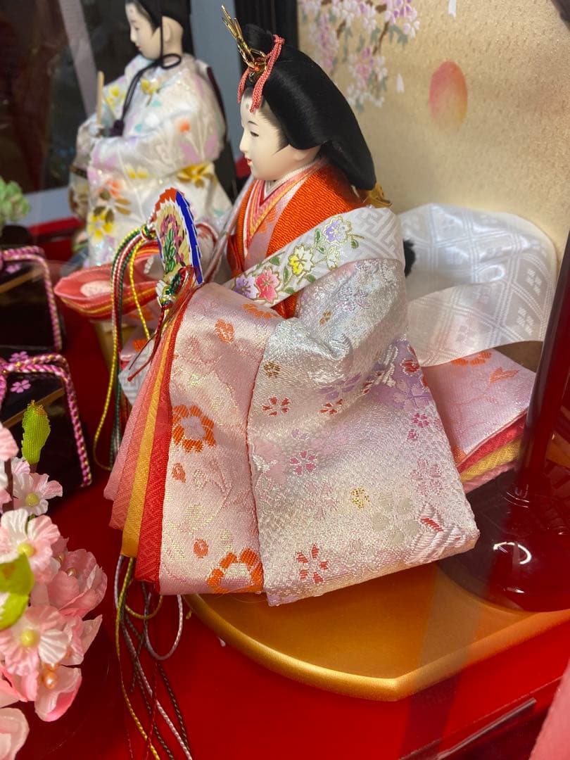 東京久月　雛人形アクリルケース入り親王飾り・間口約４９×奥行約３２×高さ約３６㎝