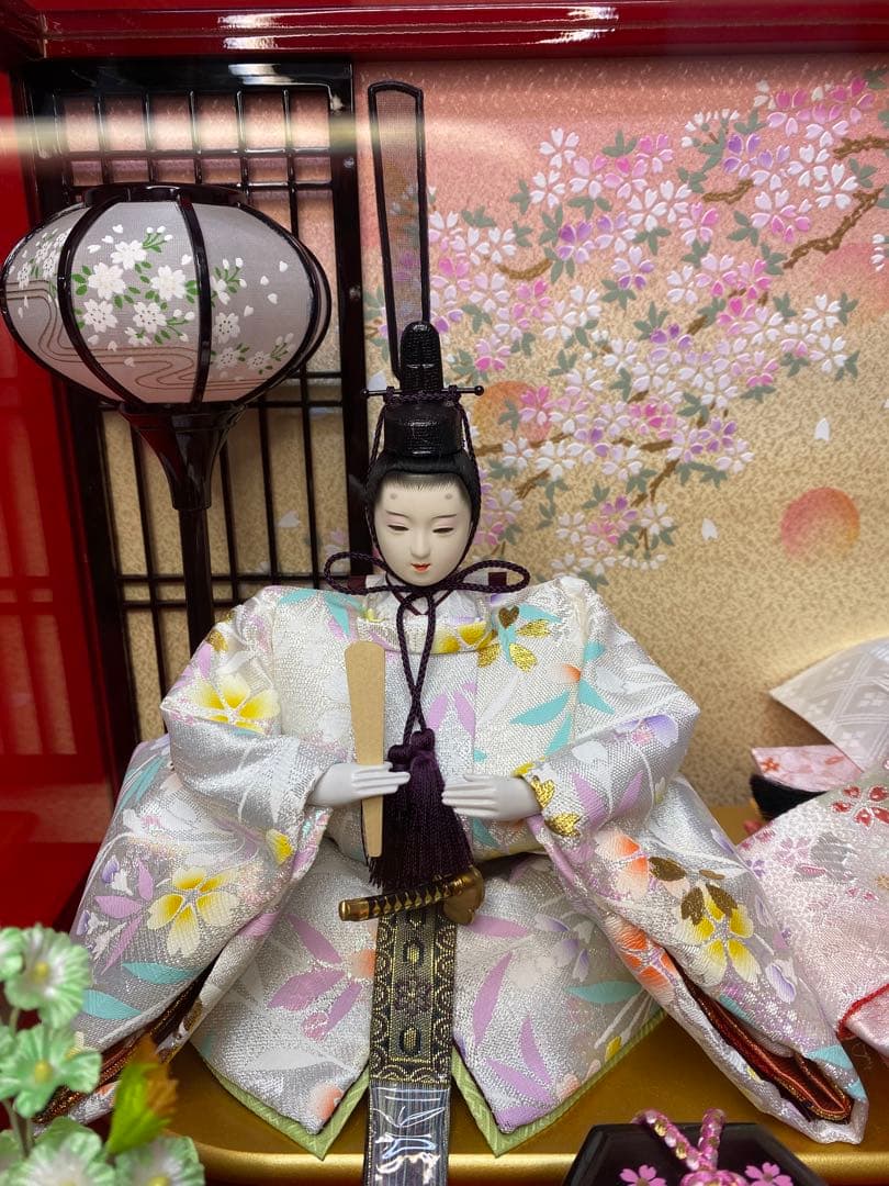 東京久月　雛人形アクリルケース入り親王飾り・間口約４９×奥行約３２×高さ約３６㎝