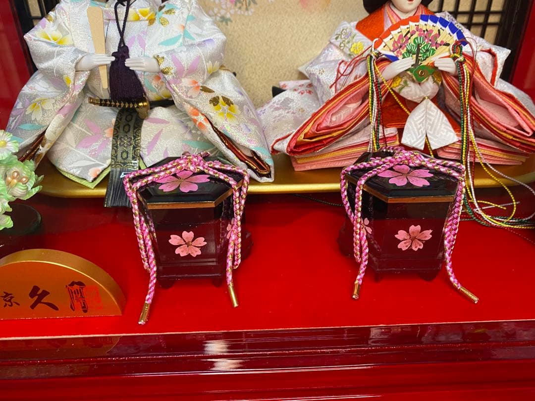 東京久月　雛人形アクリルケース入り親王飾り・間口約４９×奥行約３２×高さ約３６㎝