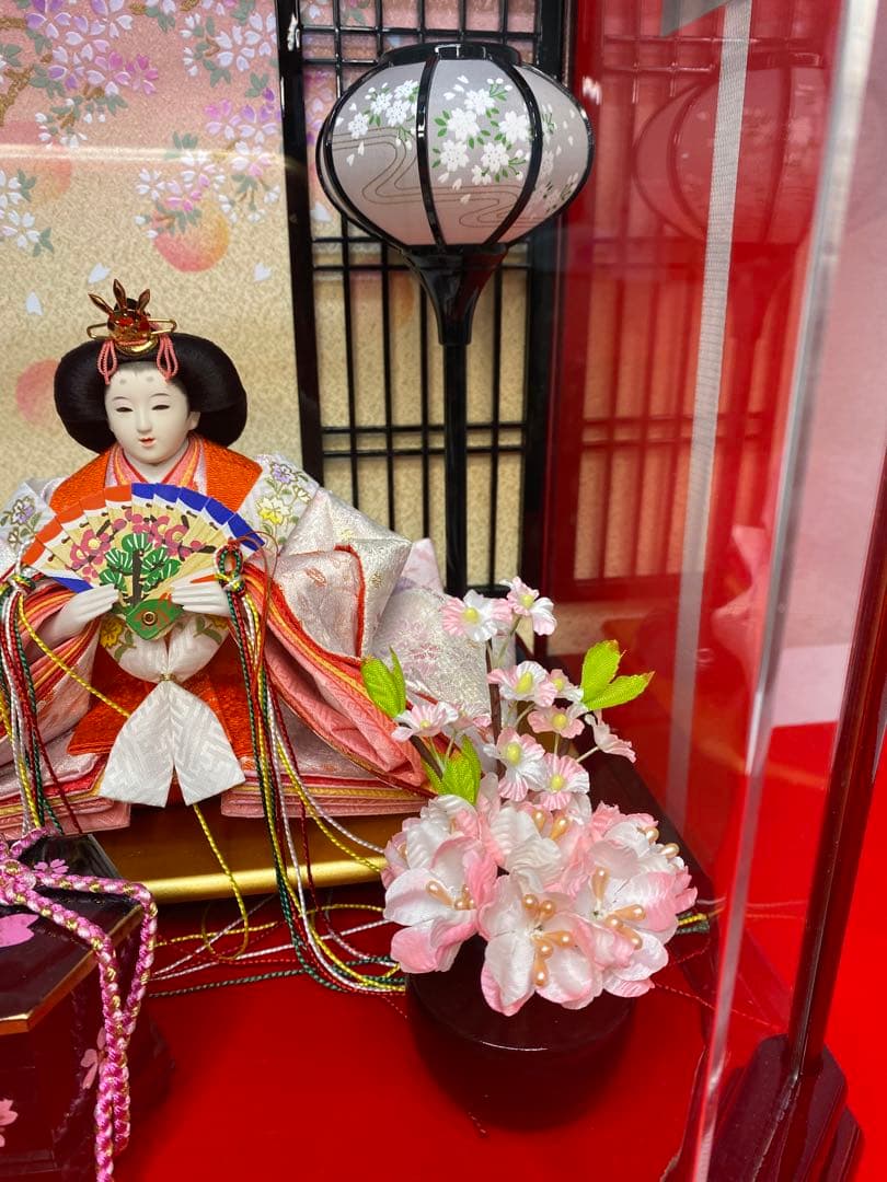東京久月　雛人形アクリルケース入り親王飾り・間口約４９×奥行約３２×高さ約３６㎝