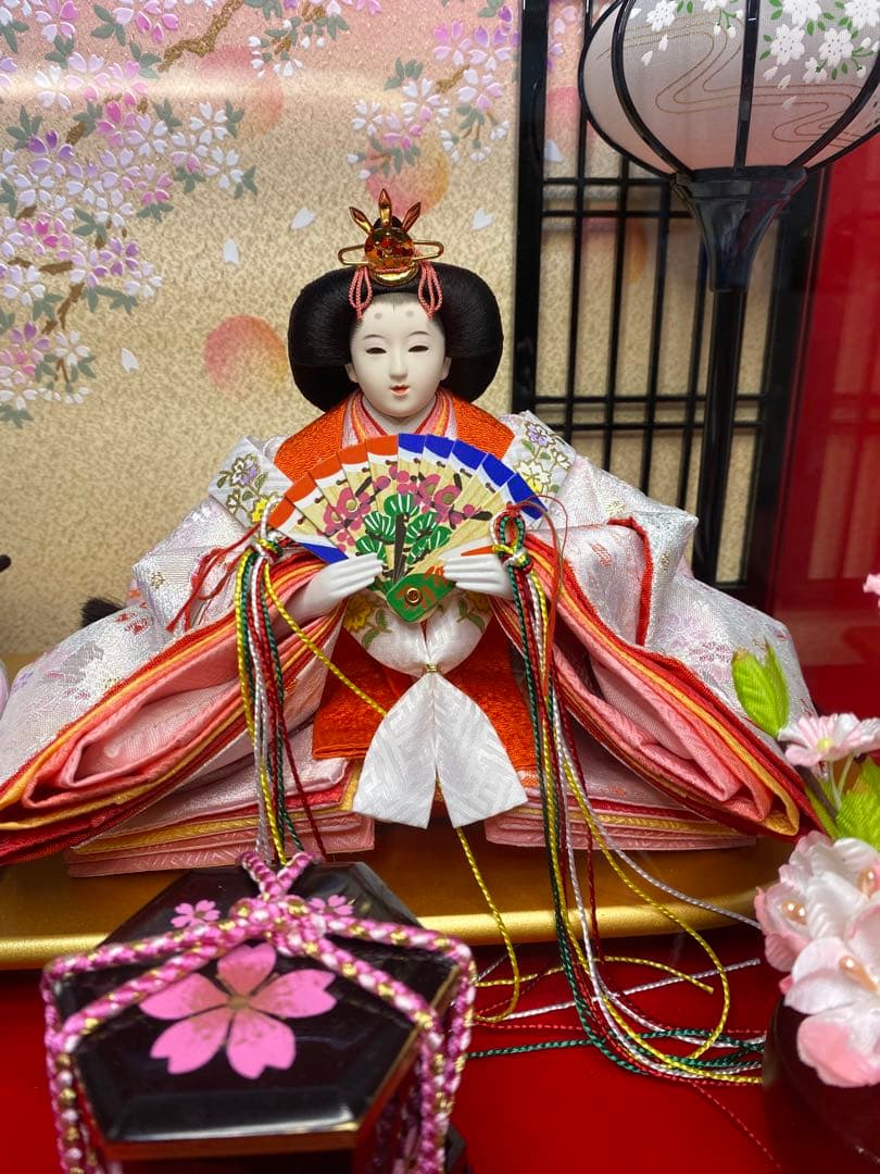 東京久月　雛人形アクリルケース入り親王飾り・間口約４９×奥行約３２×高さ約３６㎝