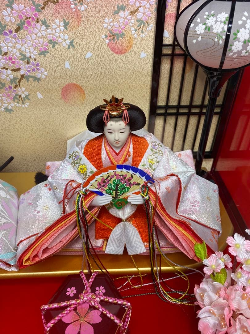 東京久月　雛人形アクリルケース入り親王飾り・間口約４９×奥行約３２×高さ約３６㎝